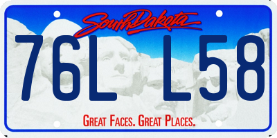 SD license plate 76LL58