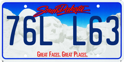 SD license plate 76LL63