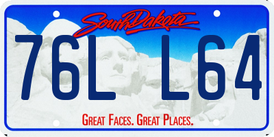 SD license plate 76LL64