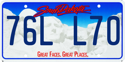 SD license plate 76LL70