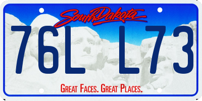 SD license plate 76LL73