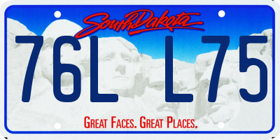 SD license plate 76LL75