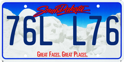 SD license plate 76LL76