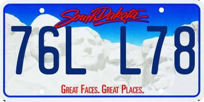 SD license plate 76LL78