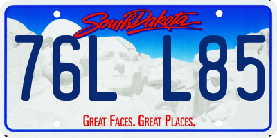 SD license plate 76LL85
