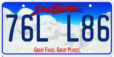 SD license plate 76LL86