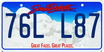 SD license plate 76LL87