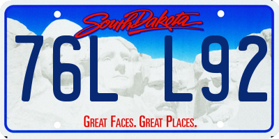 SD license plate 76LL92