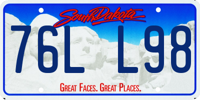 SD license plate 76LL98
