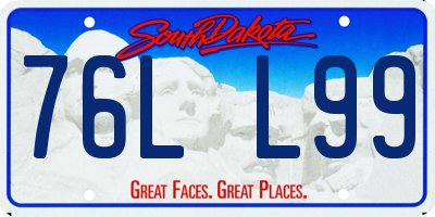 SD license plate 76LL99