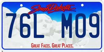 SD license plate 76LM09