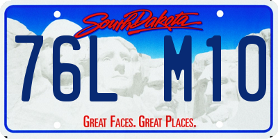 SD license plate 76LM10