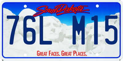 SD license plate 76LM15