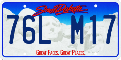 SD license plate 76LM17