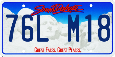 SD license plate 76LM18