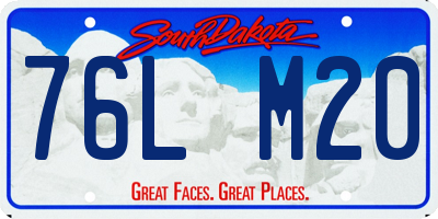 SD license plate 76LM20