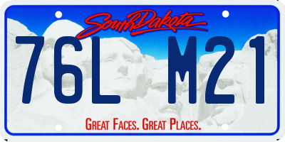 SD license plate 76LM21