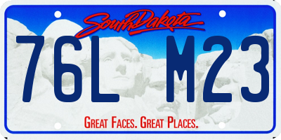SD license plate 76LM23