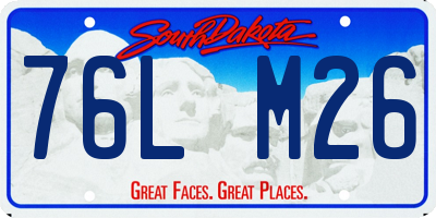 SD license plate 76LM26