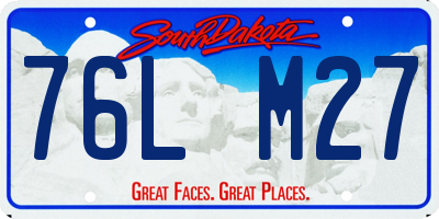 SD license plate 76LM27