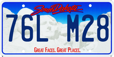 SD license plate 76LM28