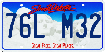 SD license plate 76LM32