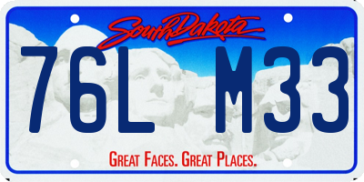 SD license plate 76LM33
