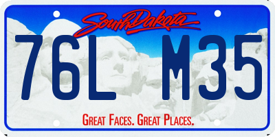 SD license plate 76LM35
