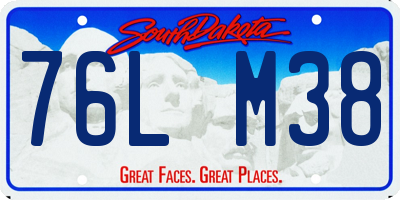 SD license plate 76LM38