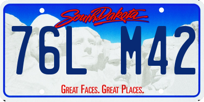 SD license plate 76LM42