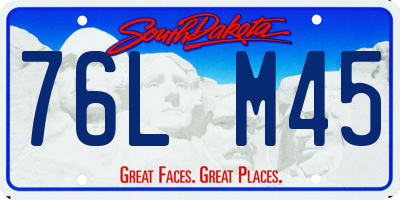SD license plate 76LM45