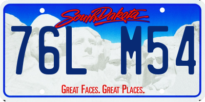 SD license plate 76LM54