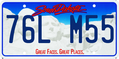 SD license plate 76LM55