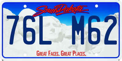 SD license plate 76LM62