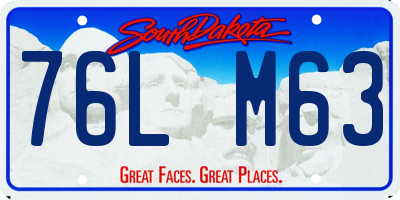 SD license plate 76LM63