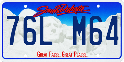 SD license plate 76LM64
