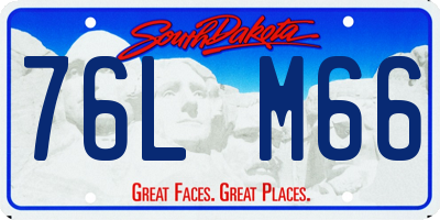 SD license plate 76LM66