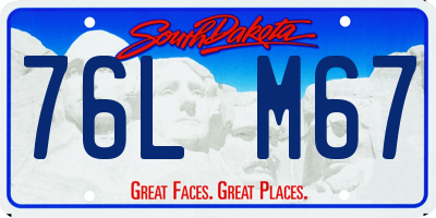 SD license plate 76LM67
