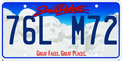 SD license plate 76LM72