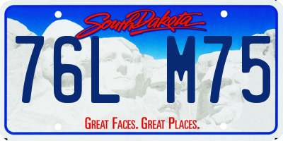 SD license plate 76LM75
