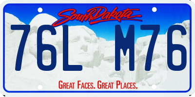 SD license plate 76LM76