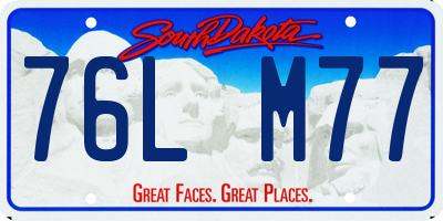 SD license plate 76LM77