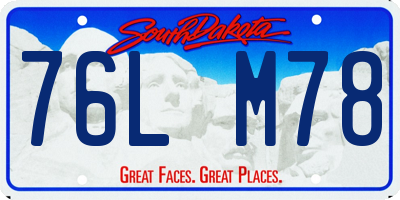 SD license plate 76LM78