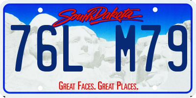 SD license plate 76LM79