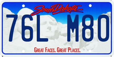 SD license plate 76LM80