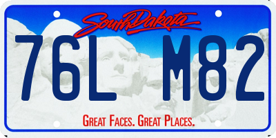 SD license plate 76LM82
