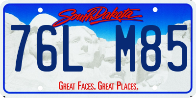 SD license plate 76LM85