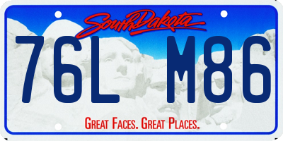 SD license plate 76LM86
