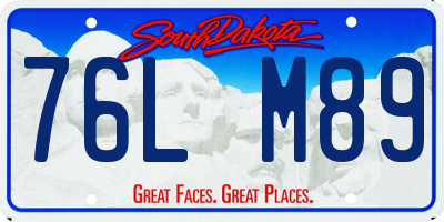 SD license plate 76LM89