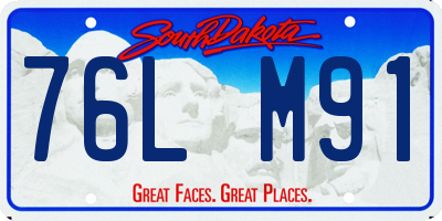 SD license plate 76LM91